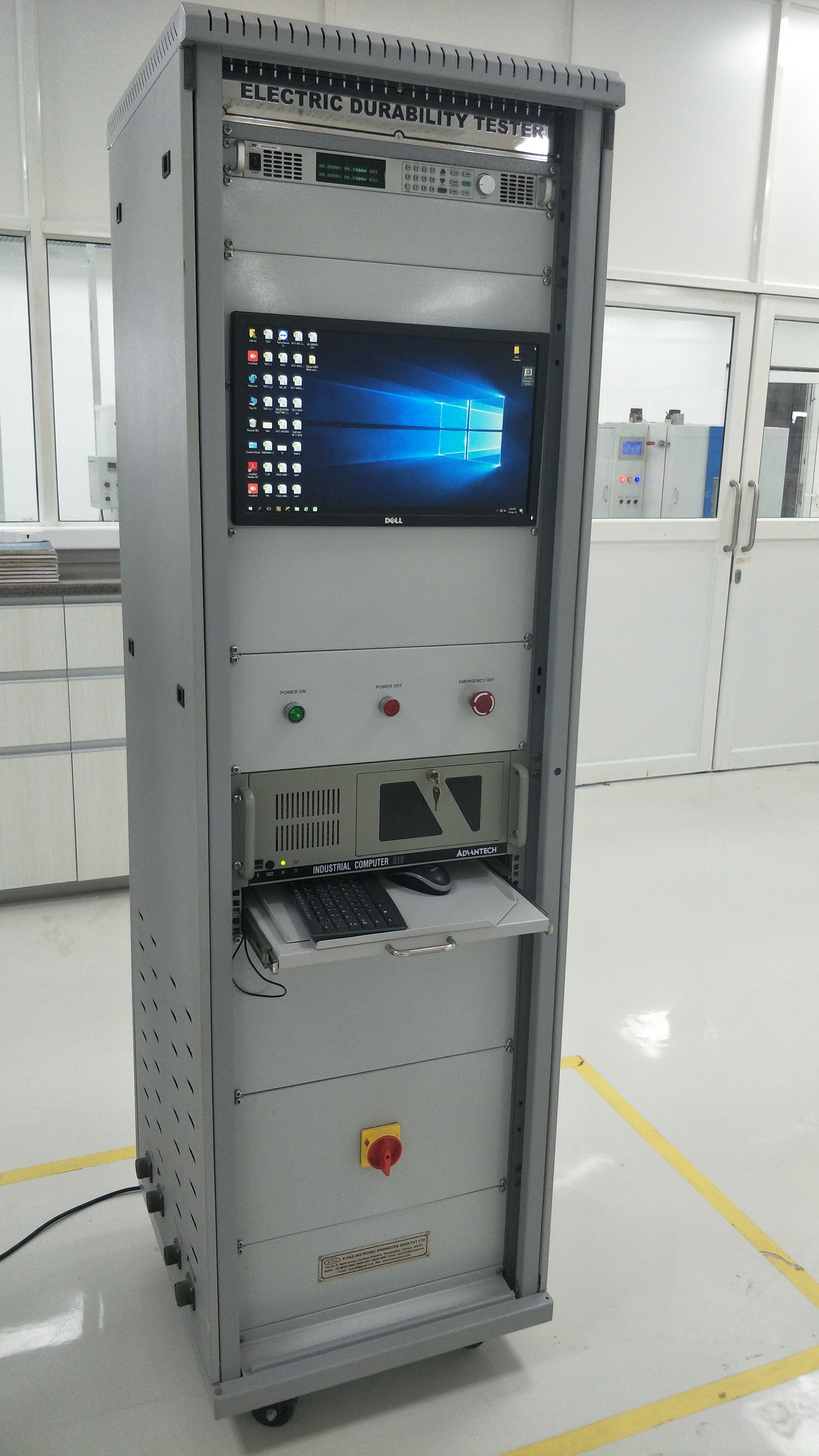 White Frame Electric Mirror Durability Tester