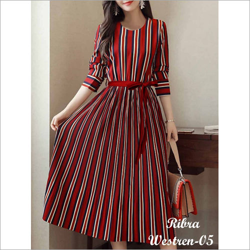 Red Ladies Western Maxi Dresse