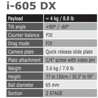 Black Acebil Video Tripod