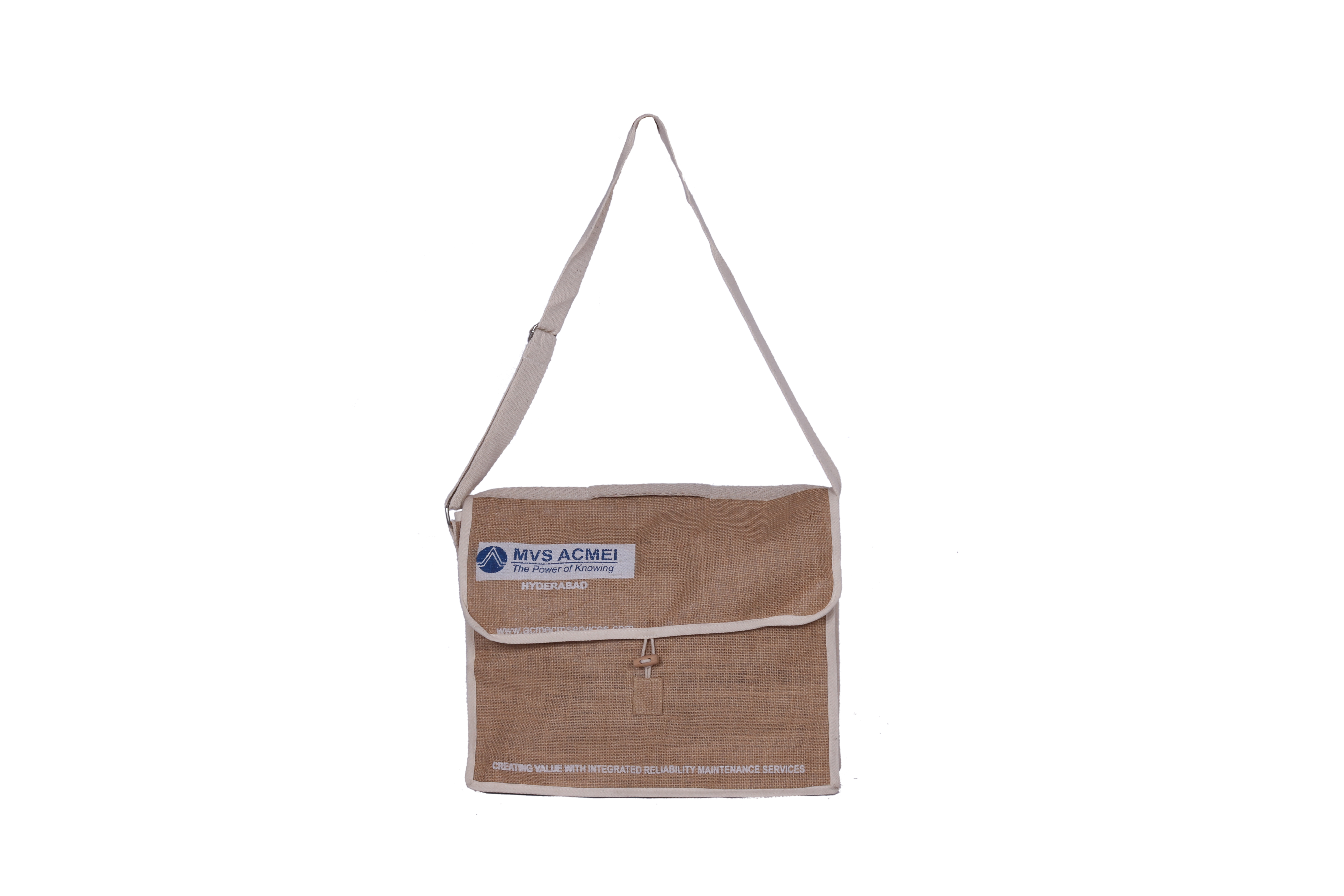 Jute Office Bag - Jute Material, Two Compartments, Natural Jute Color | Lightweight, Elegant Design, Front Lock & Mobile Holder, Unisex Style