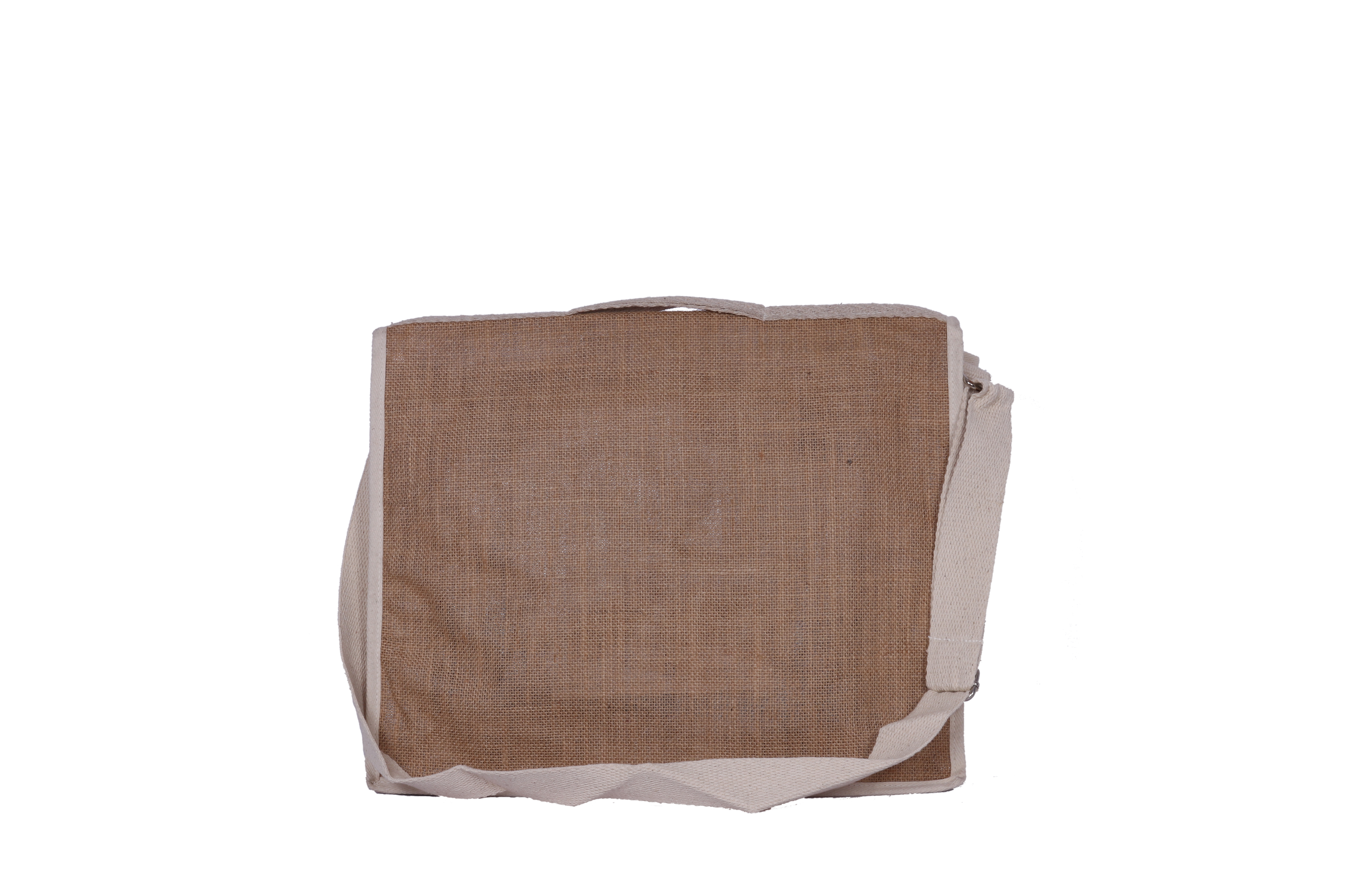 Jute Office Bag - Jute Material, Two Compartments, Natural Jute Color | Lightweight, Elegant Design, Front Lock & Mobile Holder, Unisex Style