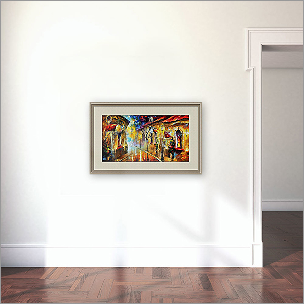 Abstract Painting - 20x14 Inches With Frame , Wooden Brown Frame, Traditional Water Color On Canvas