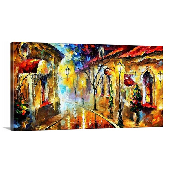 Abstract Painting - 20x14 Inches With Frame , Wooden Brown Frame, Traditional Water Color On Canvas