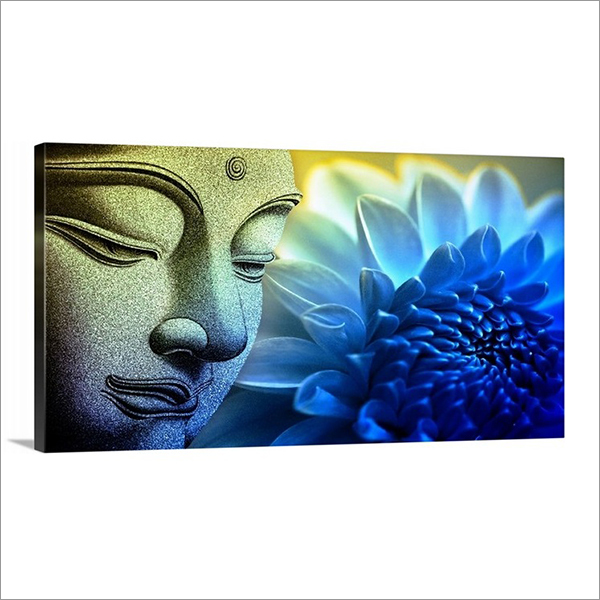 Wooden Brown Buddha Beautiful Painting