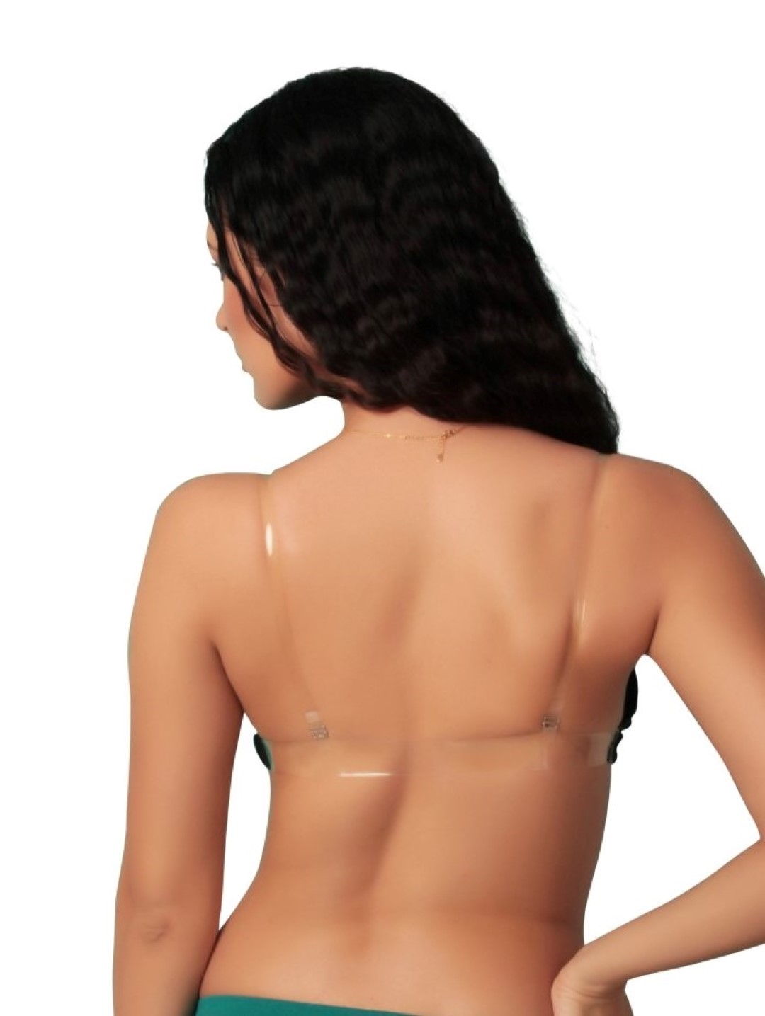 Sl-m1017 Bra - Seamless Double Layered Moulded Cups, White Black Skin Colors, Side Wings With Transparent Back Strap, Perfect For Parties