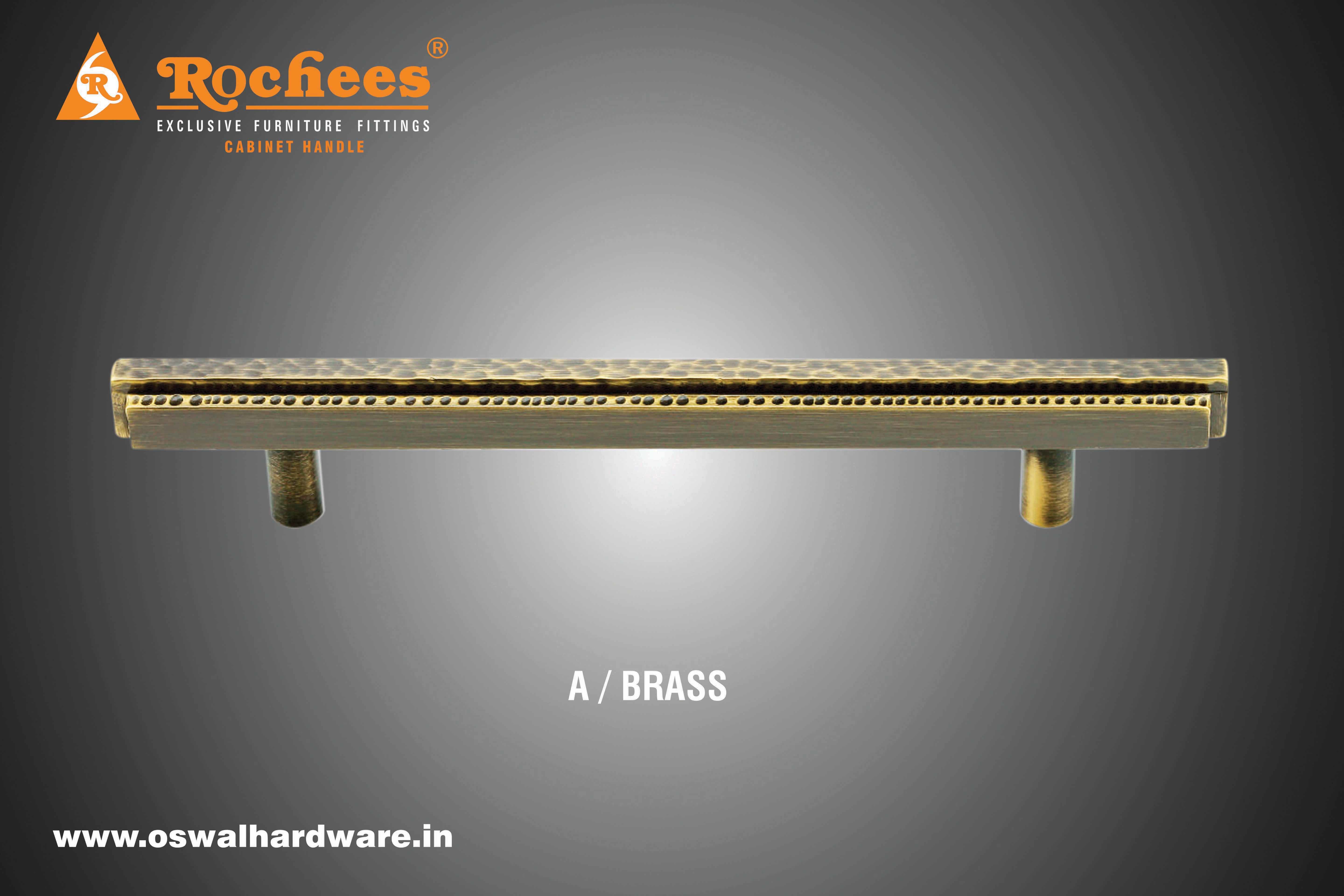 Cabinet Handle - Brass Material, Sizes 4-24 Inches, A/brass Gold Finish | Ideal For Wardrobe And Kitchen Drawers