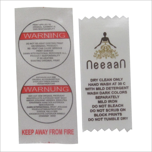 White Custom Printed Satin Label