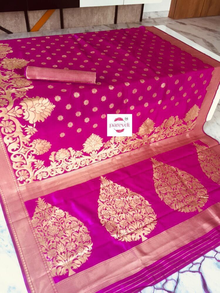 Paithani Saree - Designer Pure Cotton Silk, 6.30 Mtr Length With Blouse | Self Weaving, Jequered Border, Trendy Color For Stylish Traditional Wear