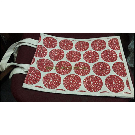 Jute Bags - 38 x 42 x 20 cm, Red and White with Hand Length Handle for Shopping