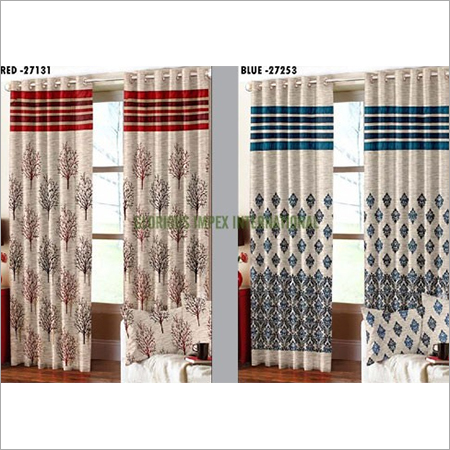 Polyester Curtains - Customizable Dimensions, Eyelet Design, Printed Pattern in Elegant Beige | Ideal for Home and Hotel Use
