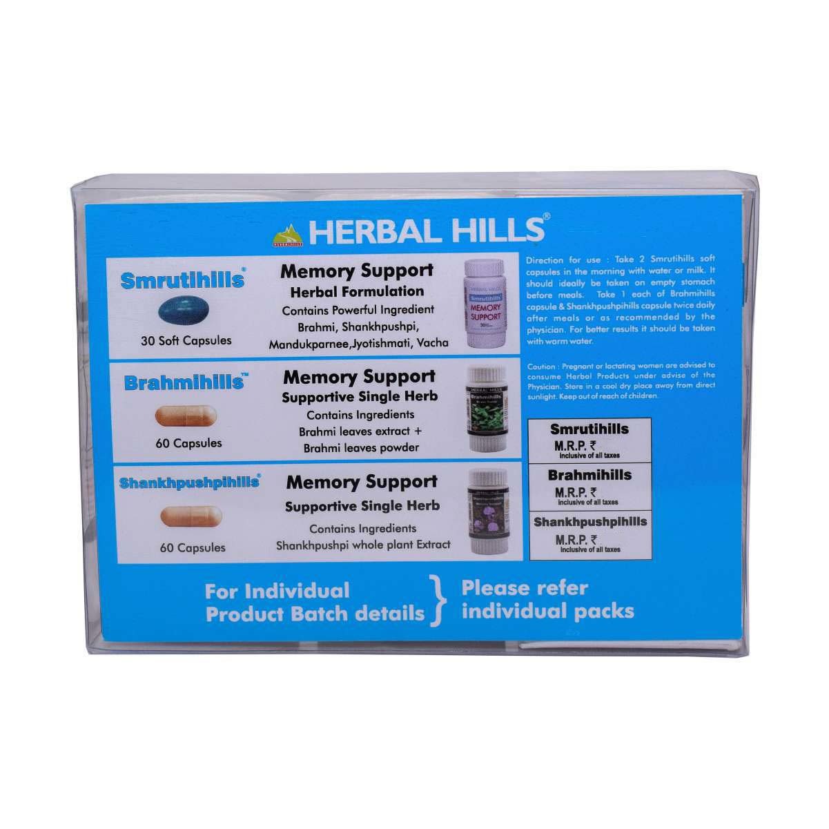 Capsules Ayurvedic Brain Tonic For Memory & Concentration - Smrutihills Combination Pack