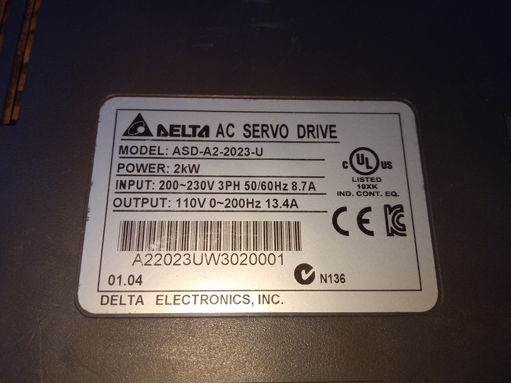 Delta Ac Servo Drive Asd-a2-2023-u