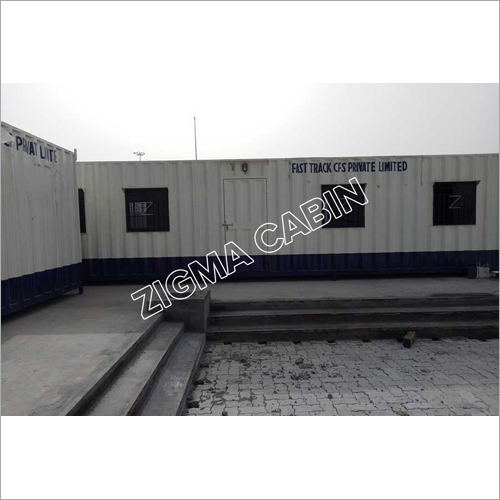 Portable Site Office Cabin - Color: White & Black
