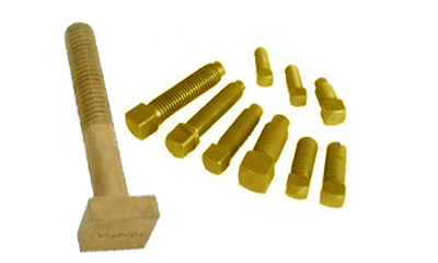 Brass Square Head Bolts - Polished Finish, 15-25 Gram Weight | Durable Brass Material