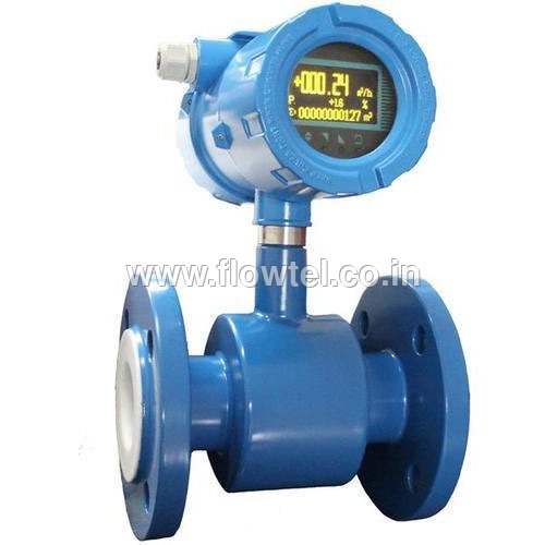 Electro Magnetic Flow Meter - Metal, Line Size 15 NB to 2000 NB, Max 10 Kg/cm2 Pressure, Max 150°C Temperature, Silver & Blue | Industrial Usage for Clear Liquids