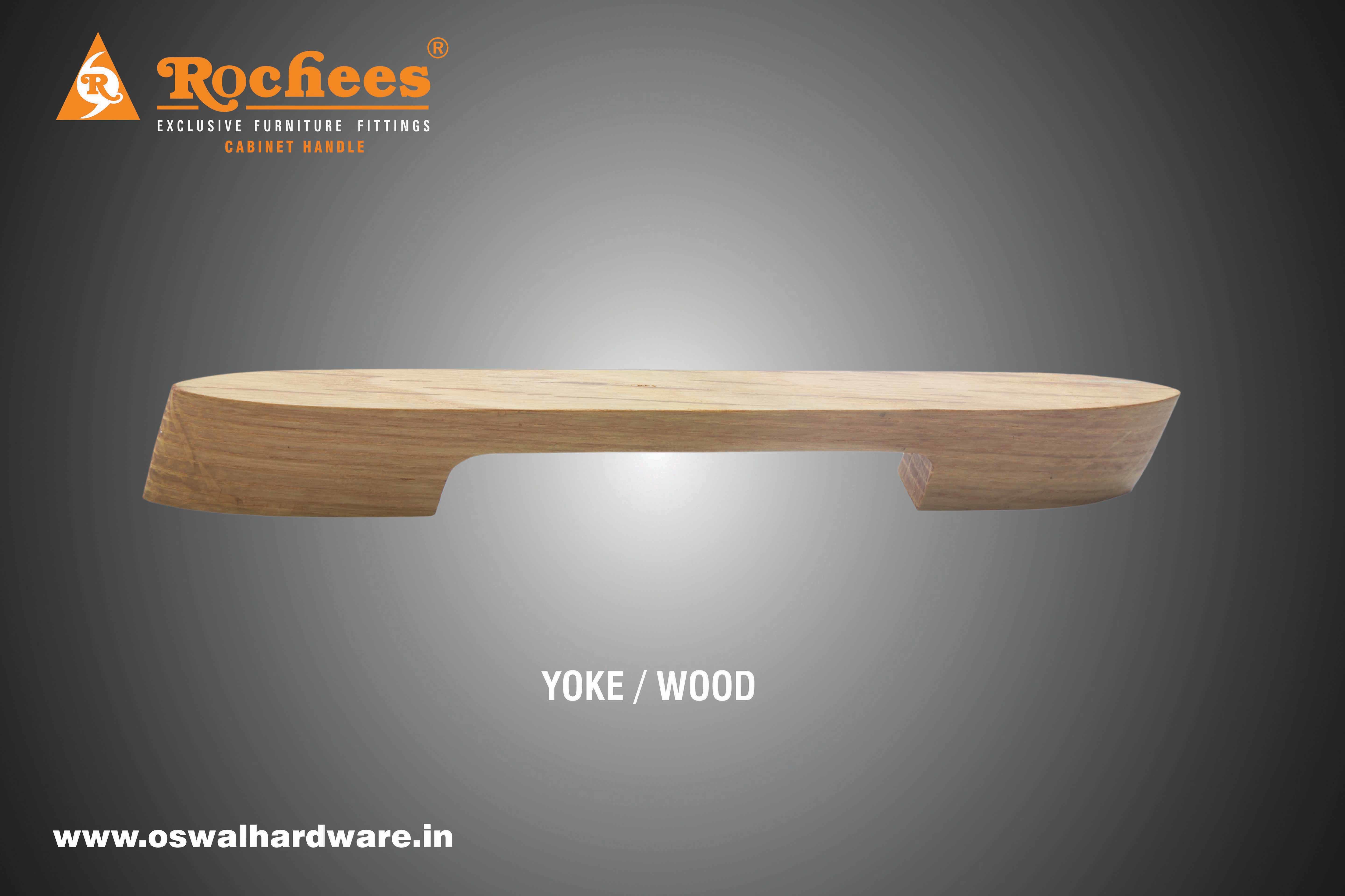 Cabinet Handle Wood Talon - Wood Material, Sizes 96mm To 288mm | Wenge, Yoke/wood, White/wood Finish