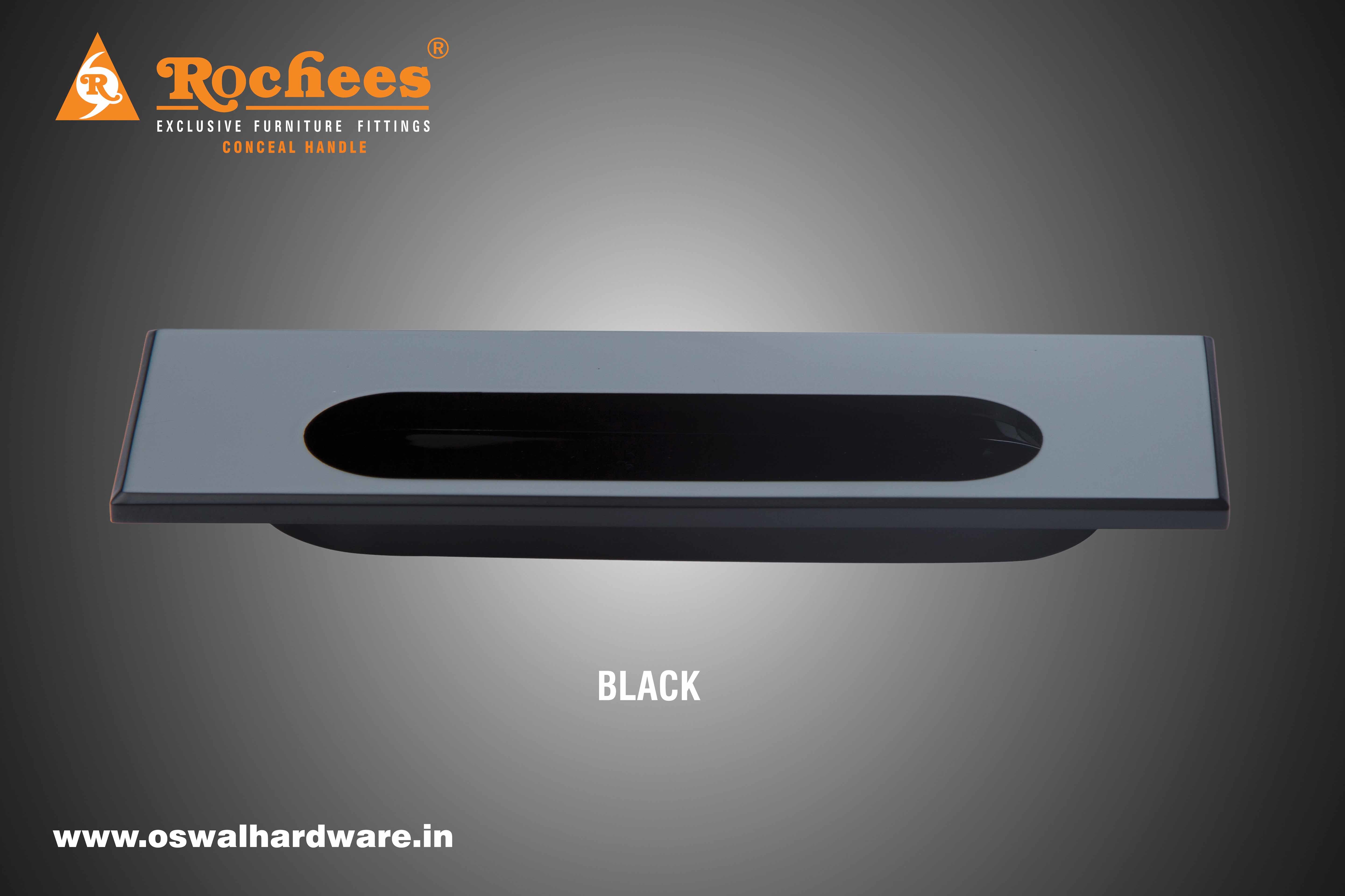 Conceal Handle Zinc Turner - Zinc Alloy Material, 6, 8, 12 Inches | Suitable For Drawer Fitting, Available In Brass, Stainless Steel, White, Chrome, Black, Gold, Rose Gold Finishes