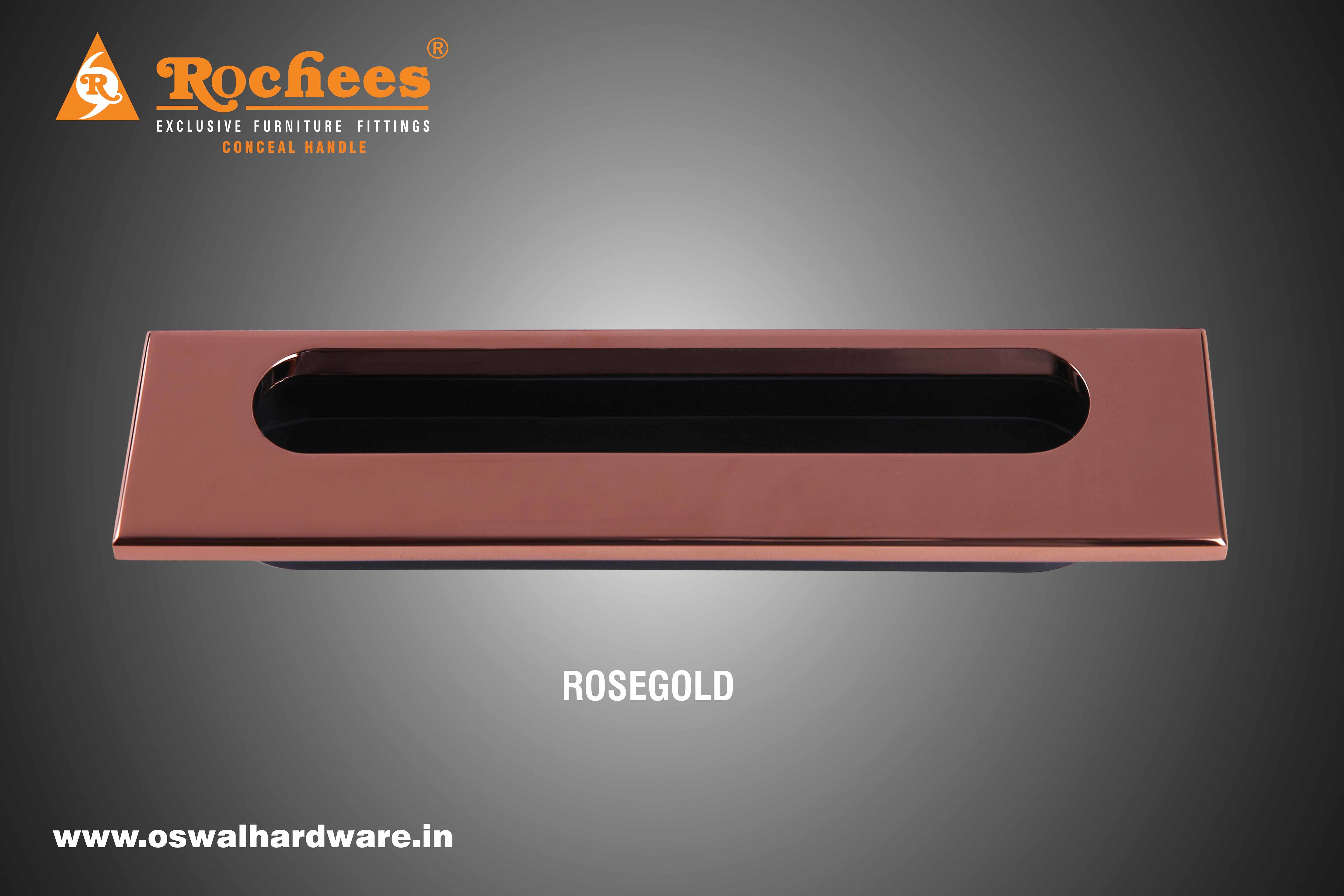 Conceal Handle Zinc Turner - Zinc Alloy Material, 6, 8, 12 Inches | Suitable For Drawer Fitting, Available In Brass, Stainless Steel, White, Chrome, Black, Gold, Rose Gold Finishes