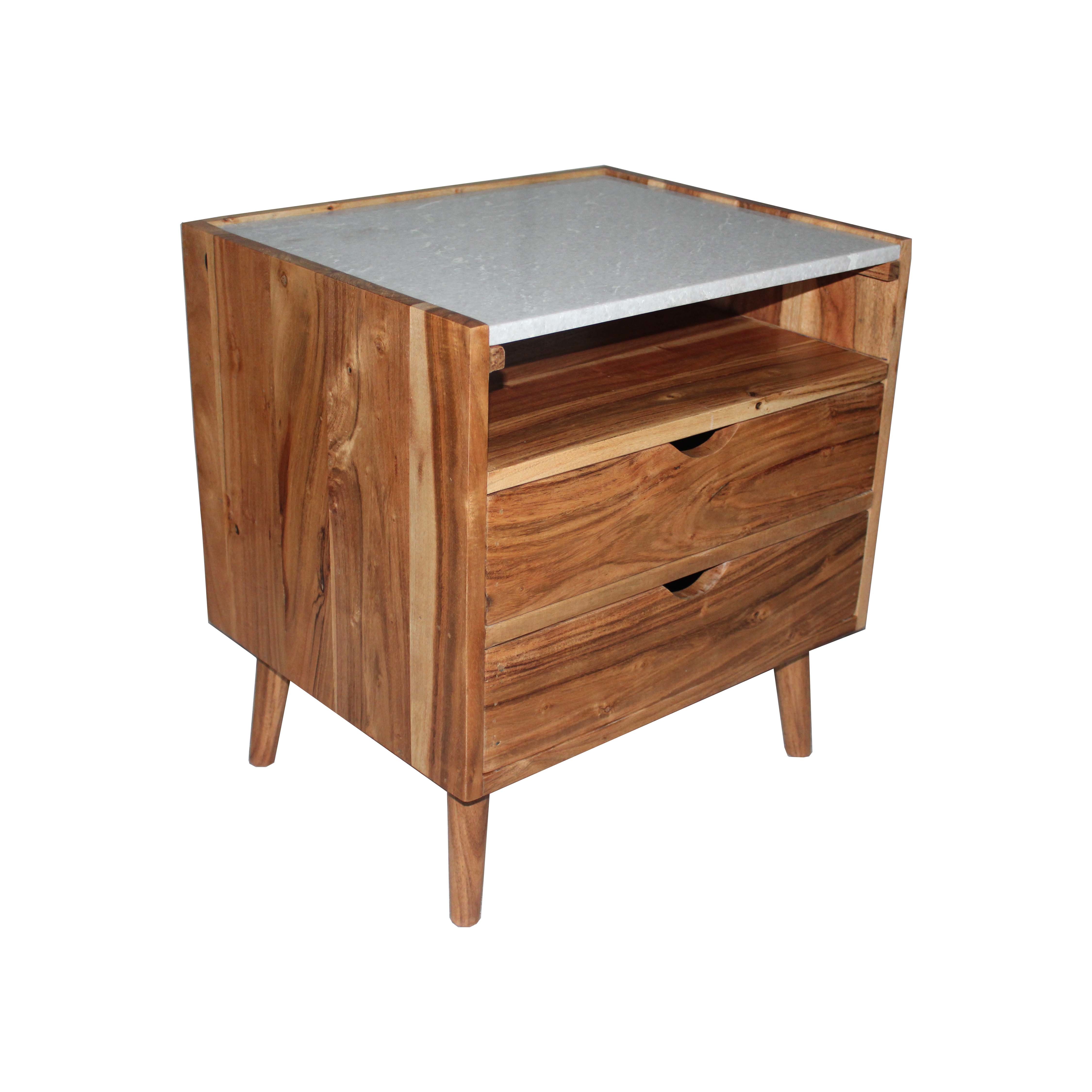 Handmade Marble Top Bedside Table