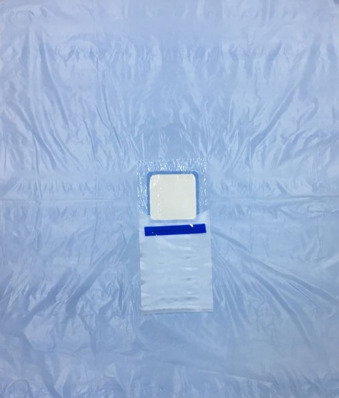 Eye Drape - Smms Non Woven, 60x60cm Square | 1 Litre Fluid Collection, Eo Gas Sterilized, Waterproof, Medical Grade, Disposable