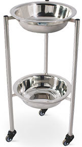 Bowl - Steel & Plastic, 300 Mm Diameter X 1000 Mm Height, 500 Mm Base Diameter, Powder Coated Finish, Ideal For Medical Waste Disposal & Cleaning