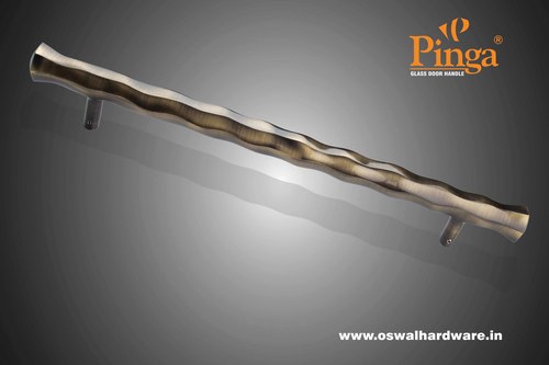 /ब्रास ग्लॉसी ग्लास डोर हैंडल ब्रास बैम्बू