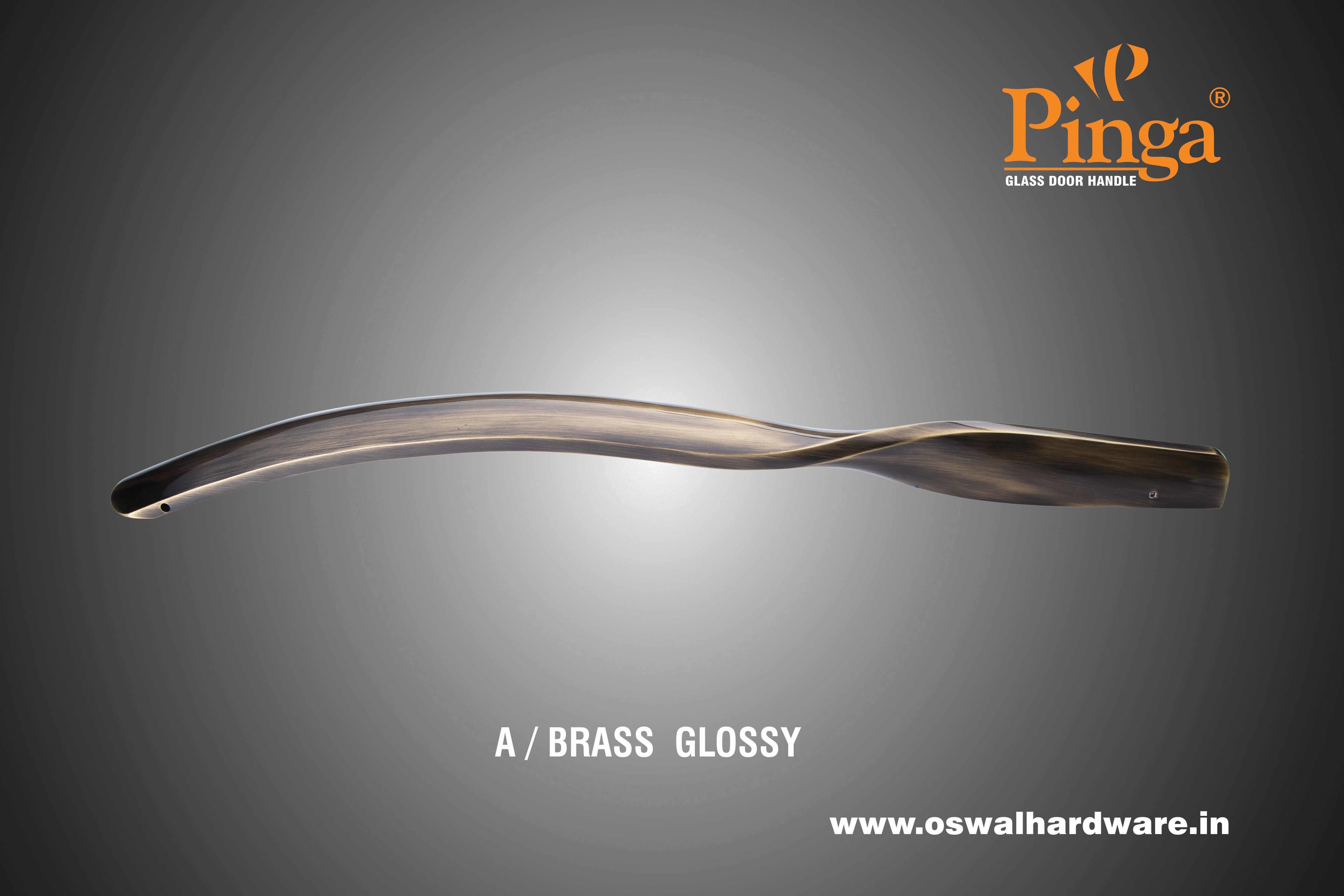 A/brass Glossy Glass Door Handle Brass Doms