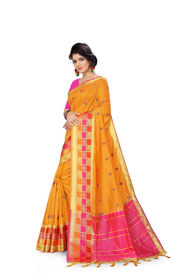 Yellow / Green / Pink / Cream Ladies Sarees