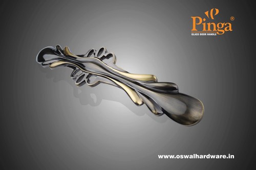 ए/ब्रास ग्लॉसी ग्लास डोर हैंडल ब्रास बटरफ्लाई