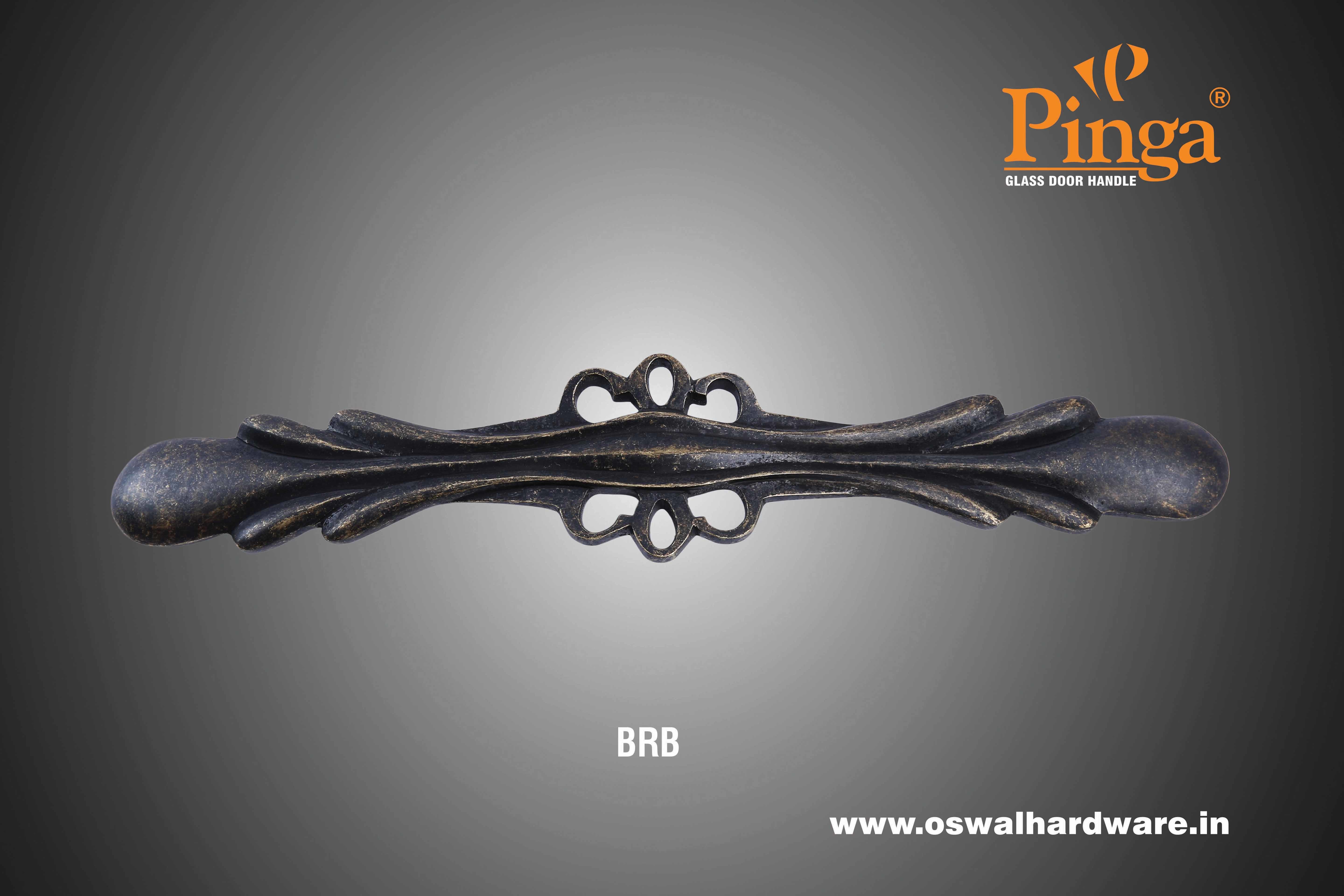 A/brass Glossy Glass Door Handle Brass Butterfly