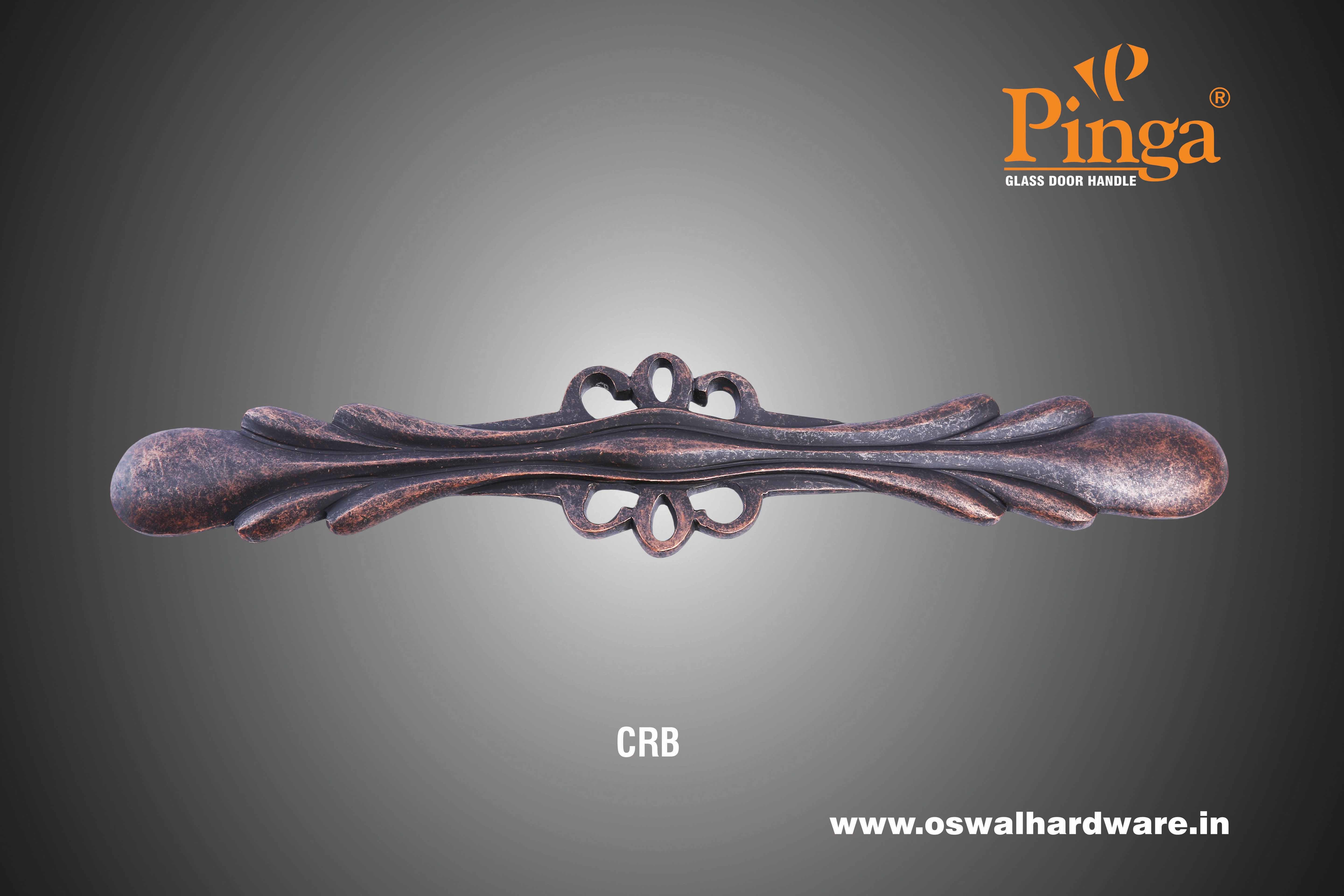 A/brass Glossy Glass Door Handle Brass Butterfly