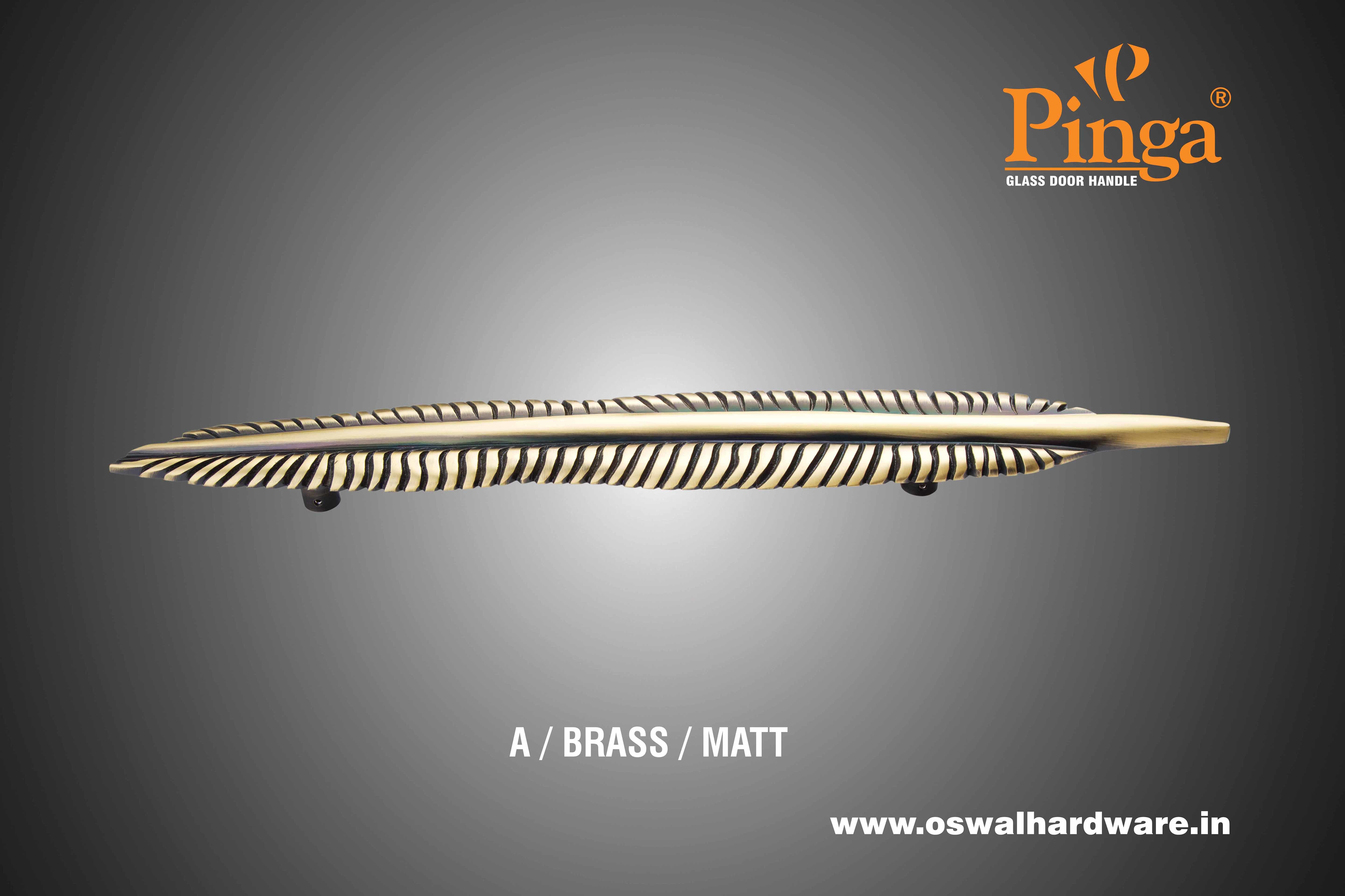 A/brass Matt Brass Wings Glass Door Handle