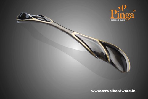 ए/ब्रास ग्लॉसी ग्लास डोर हैंडल ब्रास यूरेका