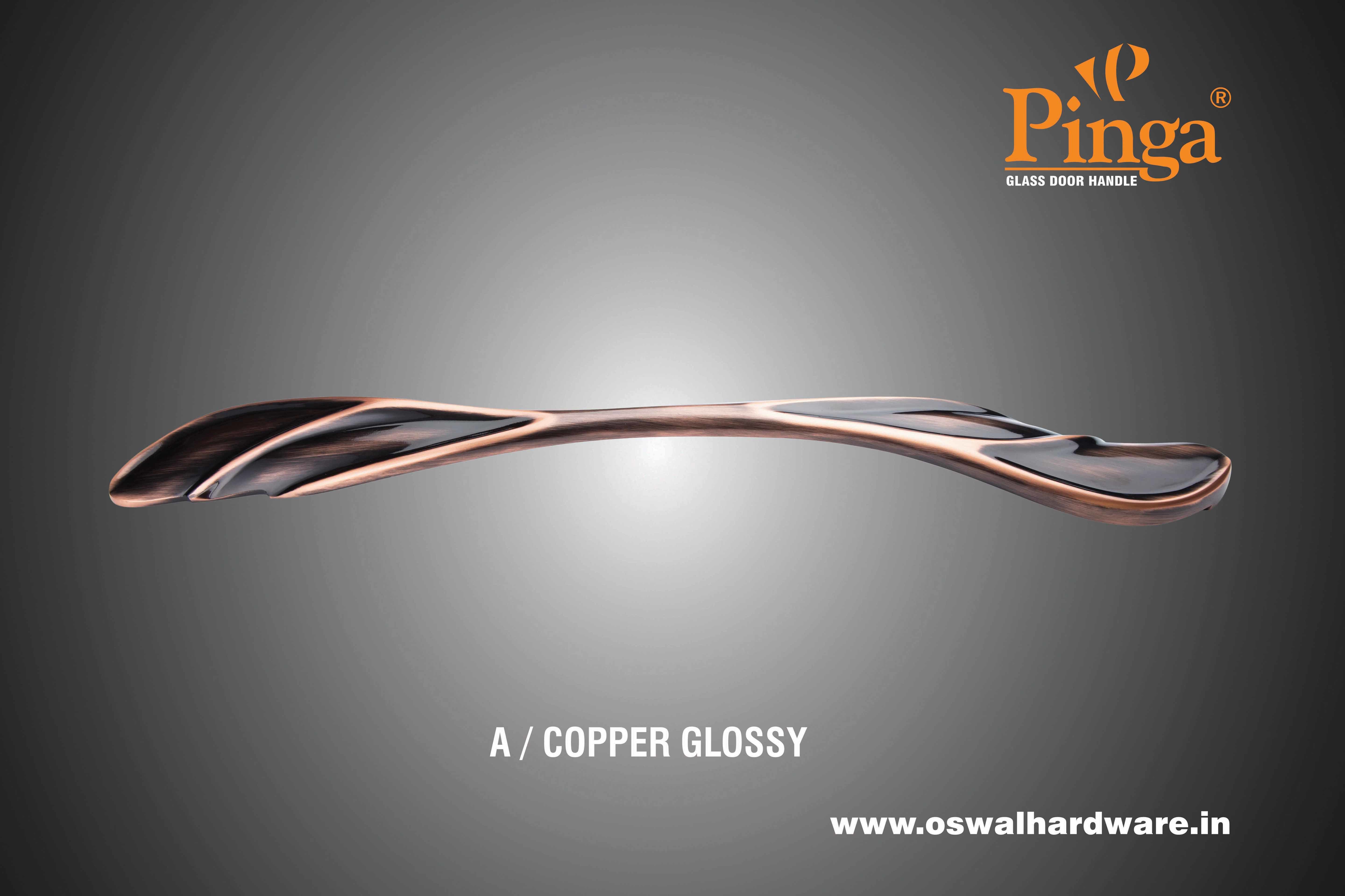 A/brass Glossy Glass Door Handle Brass Eureka