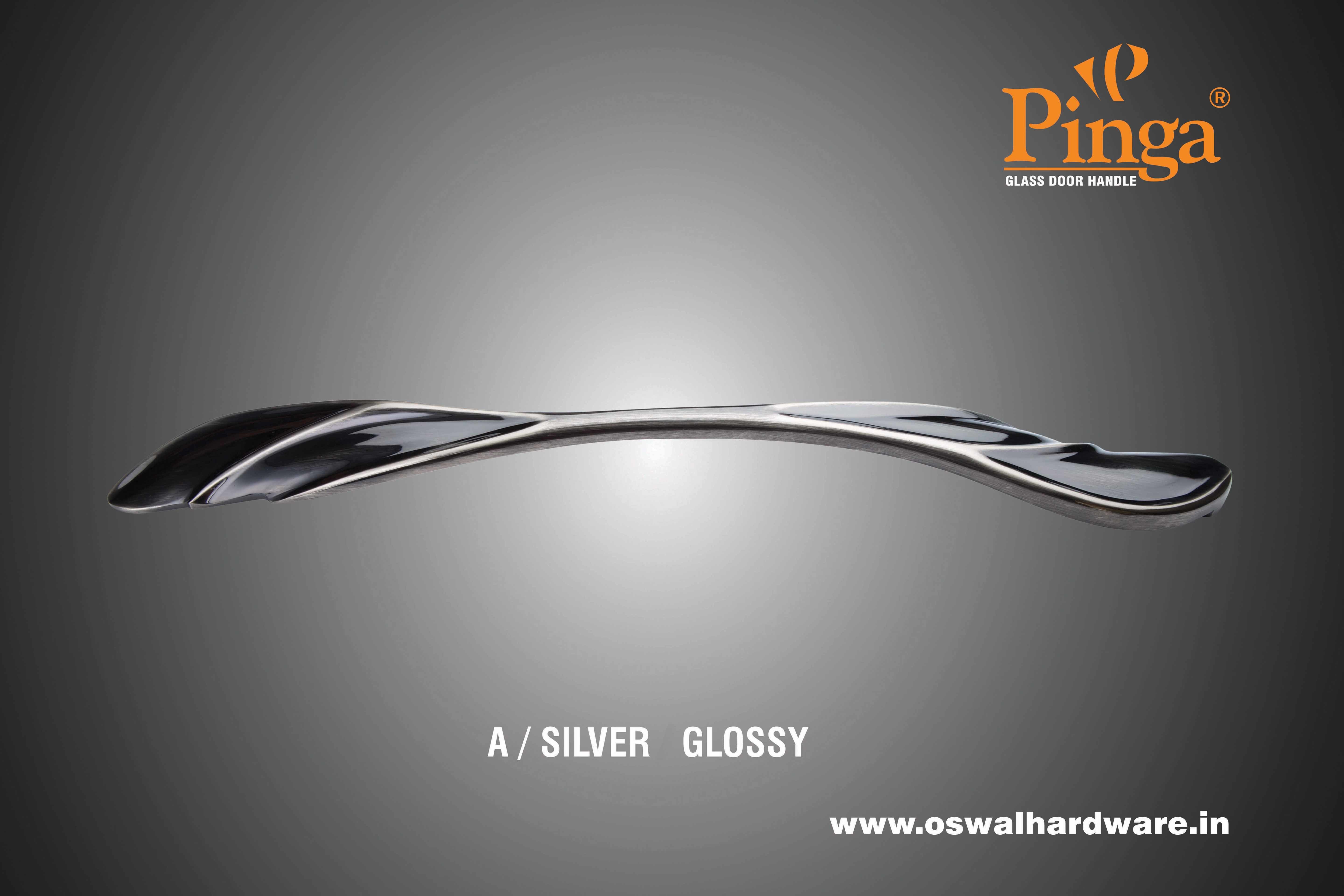 A/brass Glossy Glass Door Handle Brass Eureka