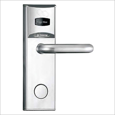 Hotel Door Lock - Zinc Alloy, Silver Finish | ID Card & Mechanical Key Access, Waterproof, Tamper-Proof, 256 Door Open Records