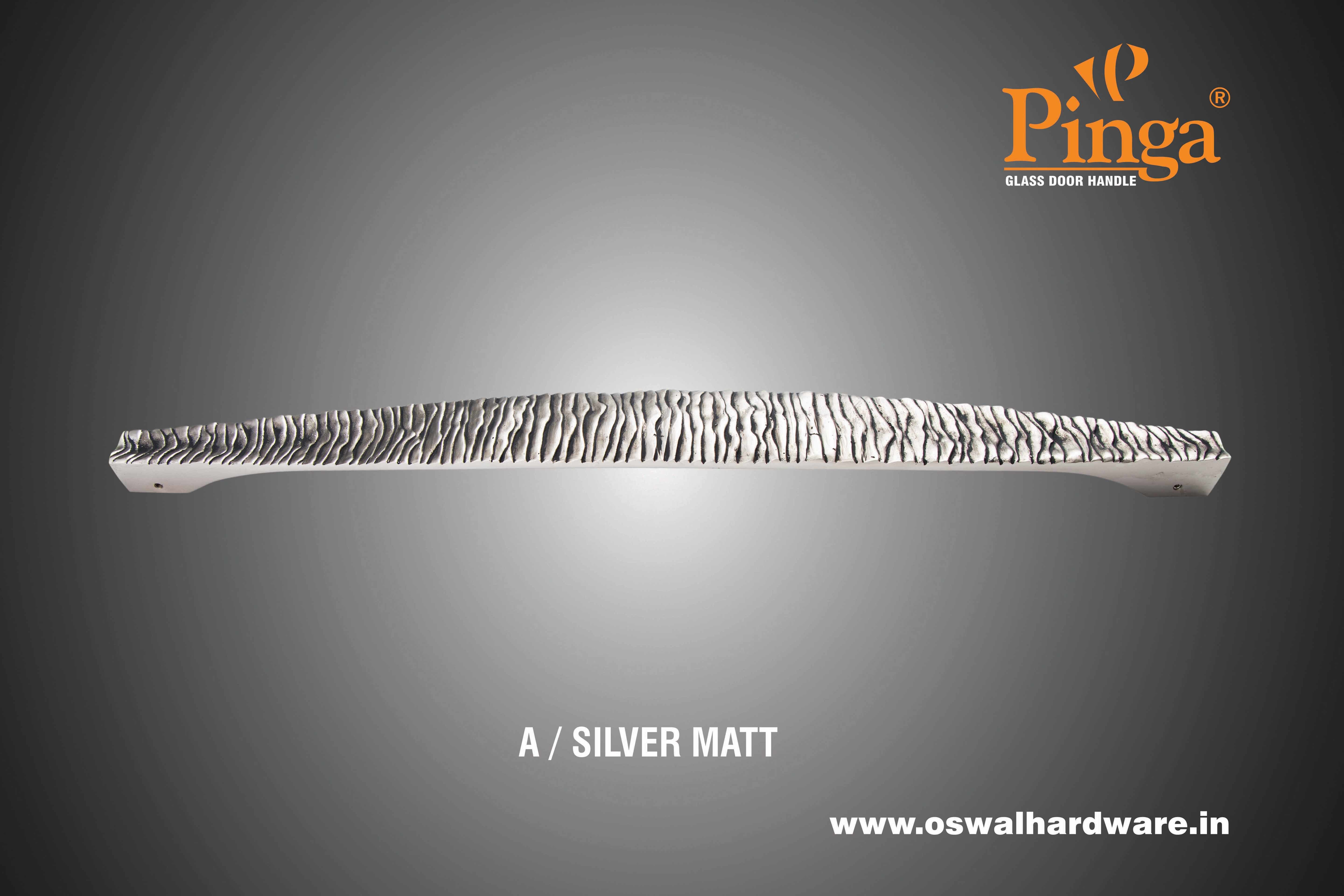 Glass Door Handle - Brass Material, 24 Pair Size | Available In A/brass Matt, A/silver Matt, Brb, Crb