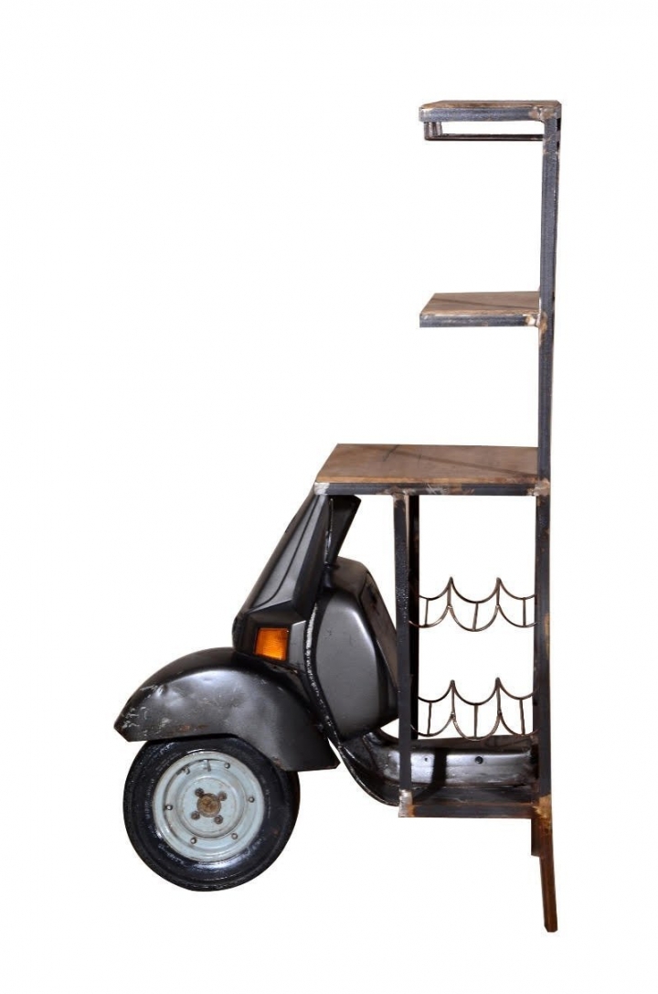 Natural Scooter Bar Counter Shelf