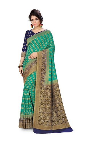 Yellow / Red / Green(Rama) / Pink Fancy Silk Sarees Ladies