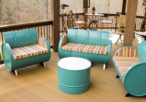 Handmade Antique Drum Dining Table Set