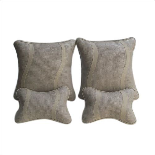 Car Cushions - Leather, Square Shape, Black Color | Foam Filling, Set Of 4