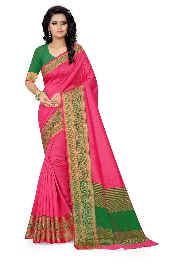 Available In 5 Colors Silk Wooven Saree For Ladies