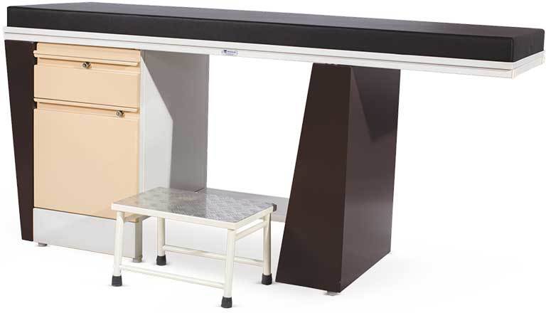 Examination Couch - Steel & Vinyl, 78"l X 24"w X 30"h, Teal | Adjustable, Cabinet Storage, Easy Cleaning, Space Saving, 300lbs Capacity