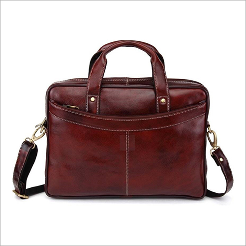 ब्राउन लेदर ऑफिस बैग
