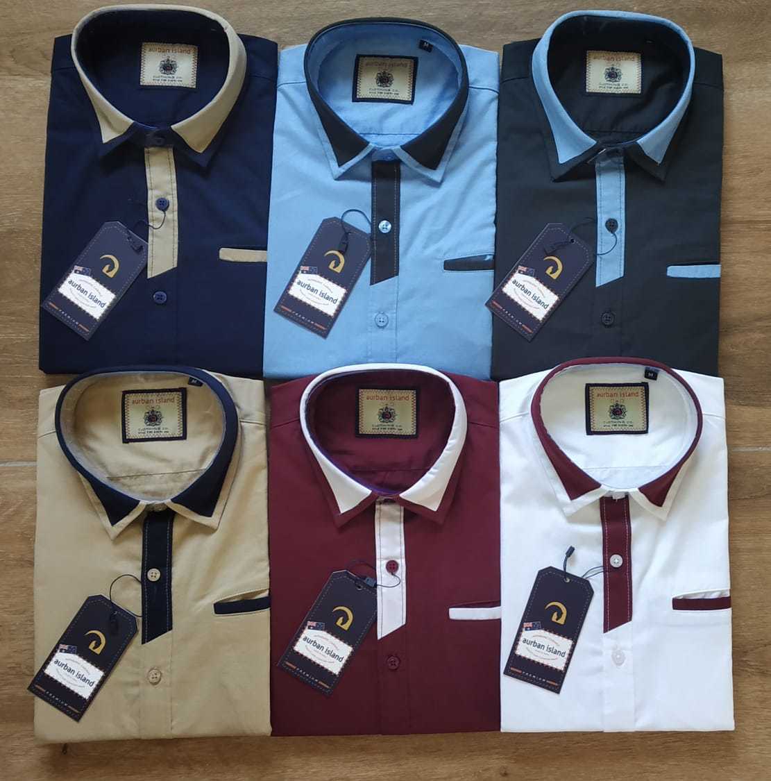 Aurban Island - Sky Blue Cotton Designer Shirt, M L Xl Sizes, Classic Collar, Full Sleeves, Woven Pattern, Summer Wear