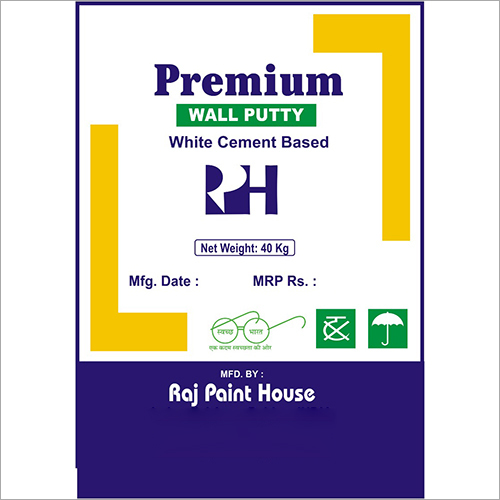 Cement Wall Putty - 40 Kg Super White Powder, Matt Finish | Waterproof Formula, High Purity Greater Than 95%, Long Shelf Life 1.5 Years