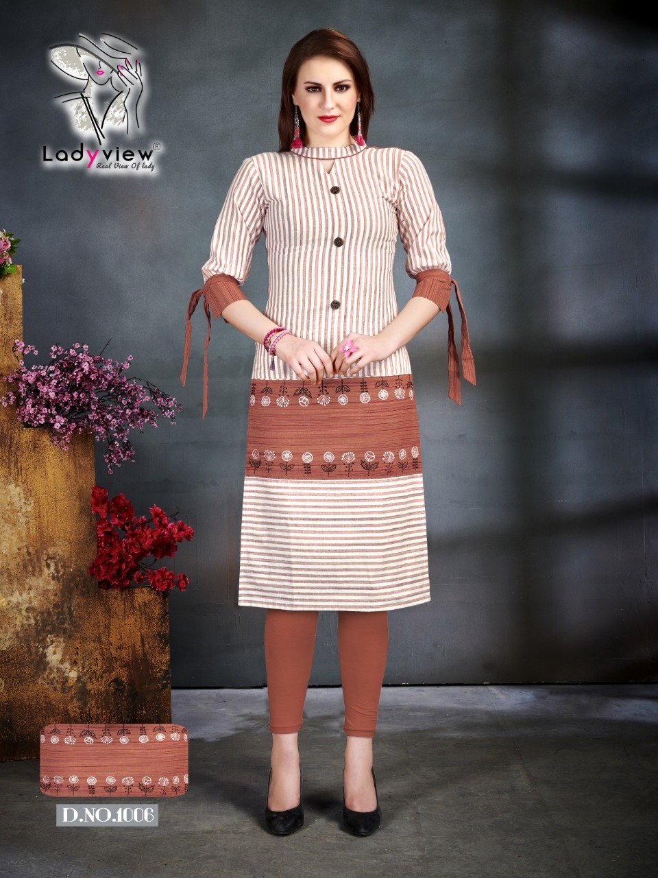 Designer Handloom Cotton Long Kurti - Embroidered Trendy Mix Color, Short Sleeves For Summer Elegance