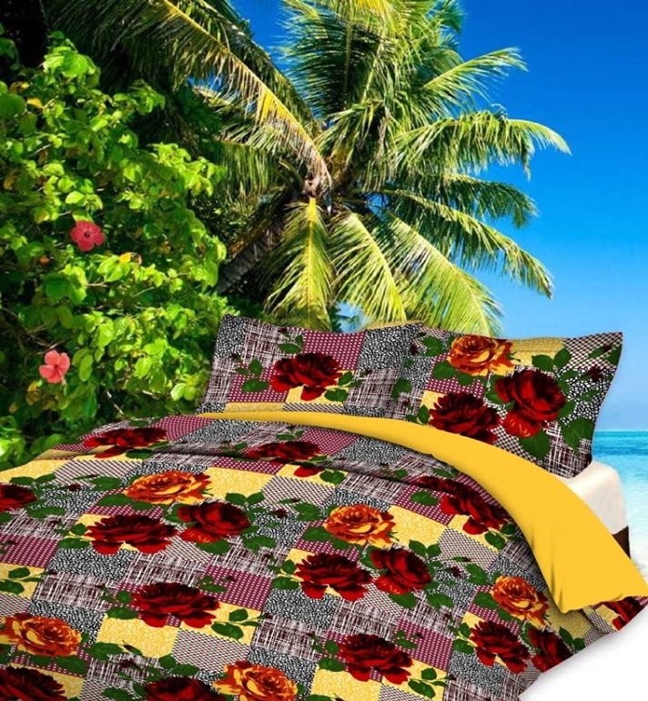 3d Bed Sheets - Multicolor Floral Print, Quick Dry & Washable | Ideal For Home & Hotel Use, Tear & Shrink Resistant