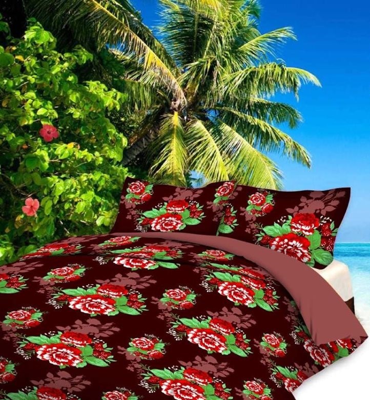 3d Bed Sheets - Multicolor Floral Print, Quick Dry & Washable | Ideal For Home & Hotel Use, Tear & Shrink Resistant