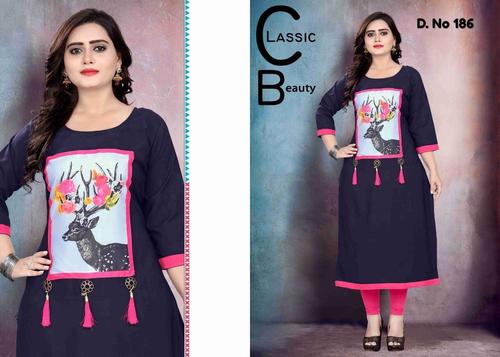 Multi Soft Crepe Kurtis